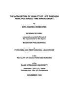 The acquisition of quality of life through principle-based time management