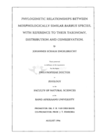 Phylogenetic relationships between morphologically similar barbus species, with reference to their taxonomy, distribution and conservation