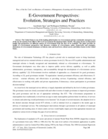 E-government perspectives : evolution, strategies and practices