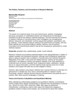 The politics, fashions, and conventions of research methods.