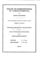 Riglyne vir indiensopleiding in 'n privaathospitaal