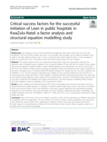 Critical success factors for the successful initiation of Lean in public hospitals in KwaZulu-Natal : a factor analysis and structural equation modelling study