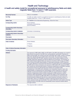 A health and safety model for occupational exposure to radiofrequency fields and static magnetic fields from 1.5 and 3 T MRI scanners