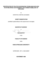 Identification of politico-geographic problems involved in establishing ecotourism in the former homeland of Qwa-Qwa
