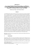 Leveraging Public-Private Partnership as an effective tool for transportation infrastructure development : an integrative literature review and case study