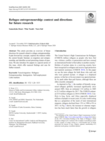 Refugee entrepreneurship : context and directions for future research