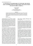 A conceptual framework to explore the roles and contributions of Industrial Psychologists in South Africa (Part 1).