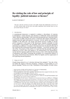 Re-visiting the rule of law and principle of legality : judicial nuisance or licence?