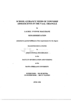 School guidance needs of township adolescents in the Vaal Triangle