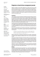 Plagiarism in South African management journals