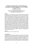 The impact of information communication and technology in rural development : a case of Moletjie, Limpopo Province