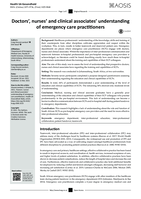 Doctors’, nurses’ and clinical associates’ understanding of emergency care practitioners