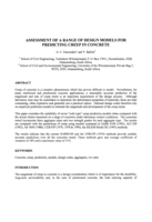 Assessment of a range of design models for predicting creep in concrete