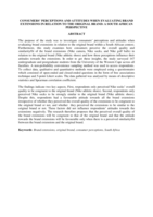 Consumers’ perceptions and attitudes when evaluating brand extensions in relation to the original brand : a South African perspective