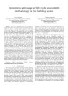 Awareness and usage of life cycle assessment methodology in the building sector