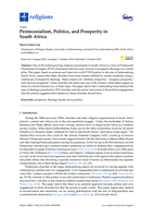Pentecostalism, politics, and prosperity in South Africa