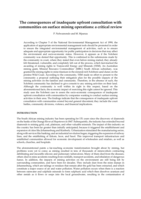 The consequences of inadequate upfront consultation with communities on surface mining operations: a critical review