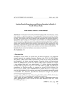 Muslim tourist experiences and return intention in hotels : a South African study