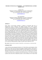 The rise of the social enterprise – an entrepreneurial gender perspective