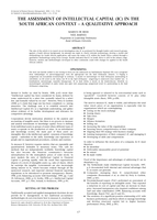The assessment of intellectual capital (IC) in the South African context - a qualitative approach.