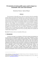 Privatization of urban public spaces and its impact on sustainable cities and social inclusion