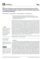 Physical, chemical and geotechnical characterization of wet flue gas desulfurization gypsum and its potential application as building materials