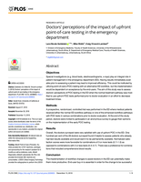 Doctors’ perceptions of the impact of upfront point-of-care testing in the emergency department