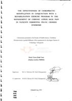 The effectiveness of chiropractic manipulation in conjunction with a rehabilitation exercise program in the management of chronic lower back pain in patients exhibiting pelvic crossed syndrome