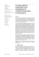 Playing games in a masters class : experiences of student educational psychologists