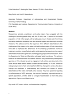 Failed intentions? : Meeting the water needs of PLHIV in South Africa