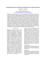 Evaluating performance of production scheduling from an economic perspective