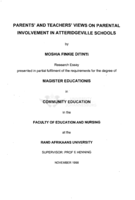 Parents' and teachers' views on parental involvement in Atteridgeville schools