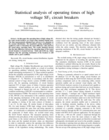 Statistical analysis of operating times of high voltage SF6 circuit breakers