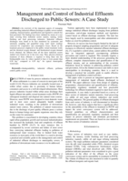 Management and control of industrial effluents discharged to public sewers : a case study