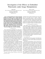 Investigation of the effects on embedded watermarks under image manipulations