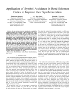 Application of symbol avoidance in reed-solomon codes to improve their synchronization
