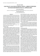 Use-trace analysis of bone tools : a brief overview of four methodological approaches