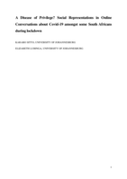 A Disease of Privilege? Social Representations in Online Conversations about Covid-19 amongst some South Africans during lockdown