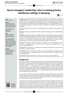 Nurse managers’ leadership roles in mining primary  healthcare settings in Gauteng