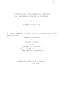 An evaluation of the mathematics curruculum for engineering students at technikons