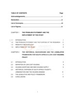 An analysis of the low cost housing policy in South Africa