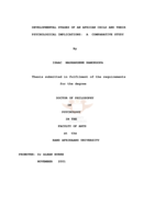 Developmental stages of an African child and their psychological implications: a comparative study