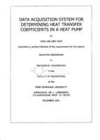 Data acquisition system for determining heat transfer coefficients in a heat pump