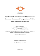 Synthesis and characterization of Ag, Au and Cu dendrimer-encapsulated nanoparticles as well as their application in catalysis