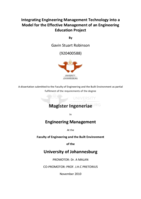 Integrating engineering management technology into a model for the effective management of an engineering of an engineering education project