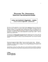 Die verwantskap tussen die persepsie van aggressie en lokus van kontrole van adolessent seuns
