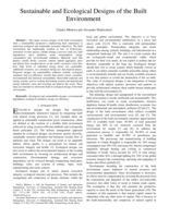 Sustainable and ecological designs of the built environment