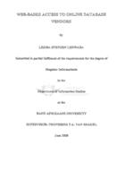 Web-based access to online database vendors