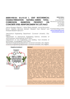 Rhizophora mangle L. leaf biochemical characterization : natural-green totalcorrosion inhibition prospect on concrete steel-reinforcement in 3.5% NaCl