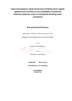 Improved access to small community drinking water supply systems and its effect on the probability of bacterial infection posed by water in household drinking water containers